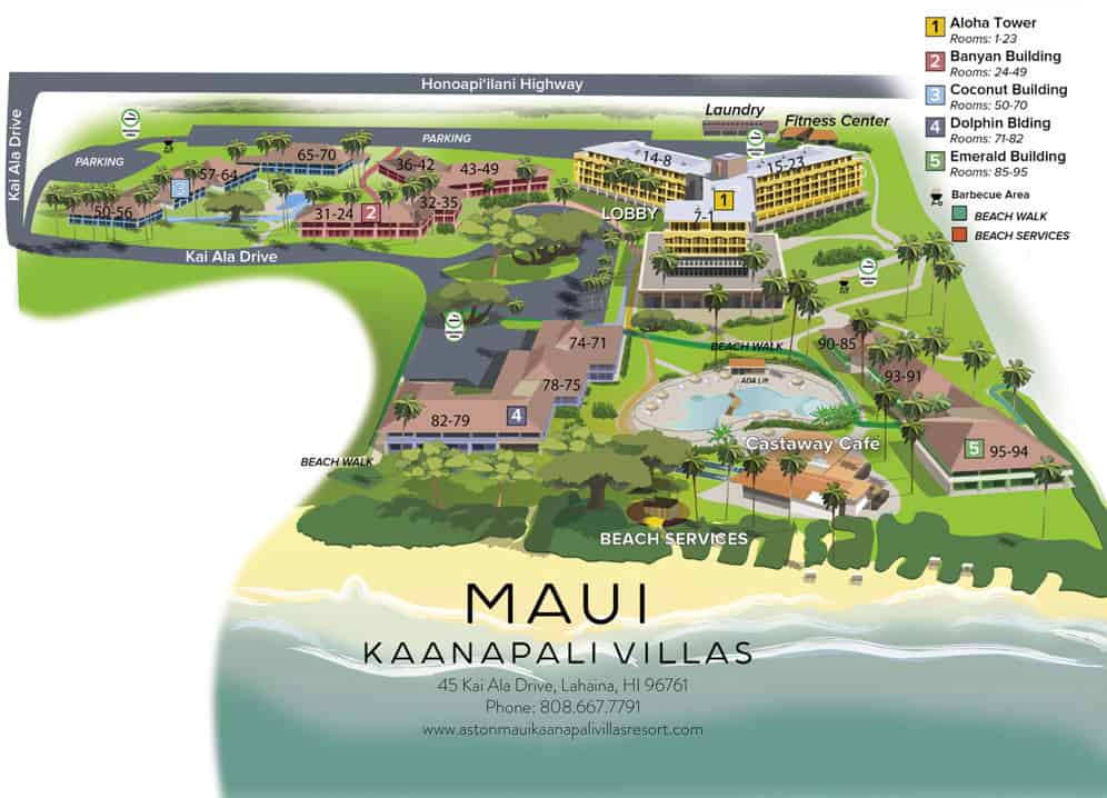 Map Of Kaanapali Beach Hotels Maping Resources